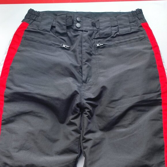 Gina Benotti winter/ski pants black with red white stripes women's size S - Picture 2 of 7